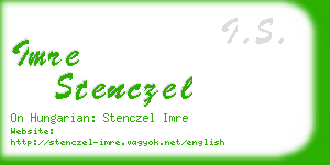 imre stenczel business card